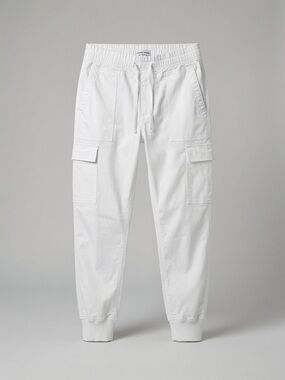 James Perse White Cargo Jogger Pants